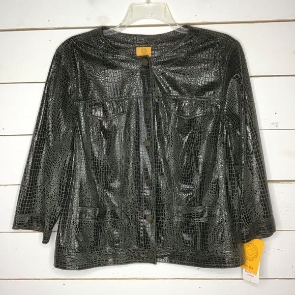 New Ruby Rd Jacket Snap Milano Chic Front Snake - Picture 1 of 7